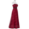 Starzz Strapless Off Shoulder Wine Red Chiffon Long vestido de dama de honra ST000066-2